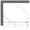 Hinged shower screen with fixed part Hietakari Forma 304 – 2