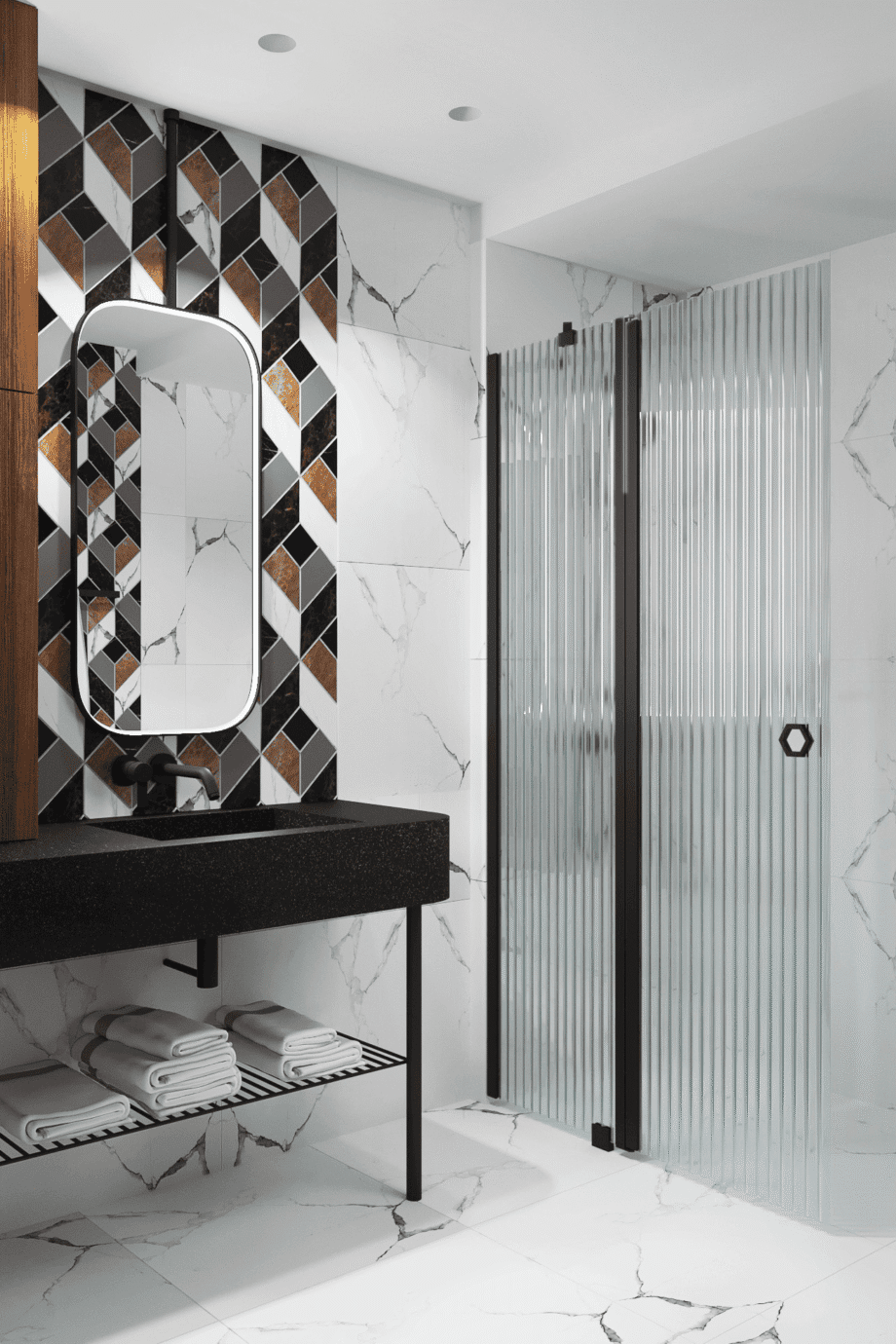 Hinged shower screen with fixed part Hietakari Forma 304 – 5