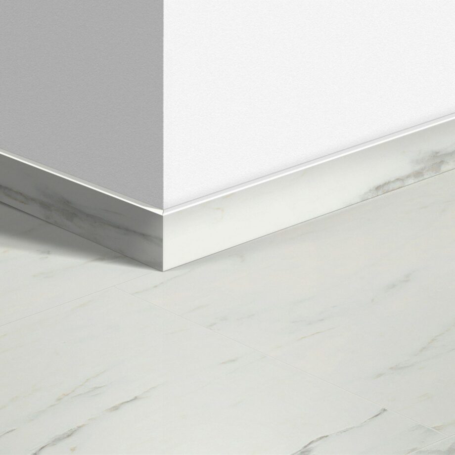 Skirting board Quick-Step Marble Carrara White for LVT vinyl flooring, waterproof, 12x58x2400 mm Skirting board Quick-Step Marble Carrara White for LVT vinyl flooring, waterproof, 12x58x2400 mm