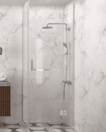 Framed shower enclosure Hietakari Vetro 525, chrome fittings, clear glass