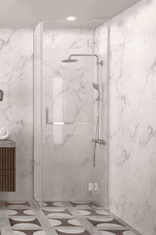 Framed shower enclosure Hietakari Vetro 525, chrome fittings, clear glass Framed shower enclosure Hietakari Vetro 525, chrome fittings, clear glass