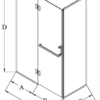 Framed shower enclosure Hietakari Vetro 525 – dimension drawing Framed shower enclosure Hietakari Vetro 525 – dimension drawing