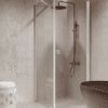 Shower enclosure Hietakari Forma 368, fixed wall + hinged door