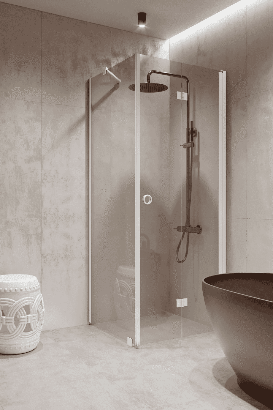 Shower enclosure Hietakari Forma 369, fixed wall + folding door Shower enclosure Hietakari Forma 369, fixed wall + folding door
