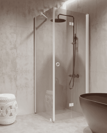 Shower enclosure Hietakari Forma 369, fixed wall + folding door