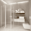 Shower enclosure Hietakari Forma 379, hinged door with fixed part + hinged door with fixed part