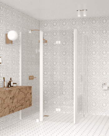 Shower enclosure Hietakari Infinia 263, hinged door with fixed part + folding door with fixed part