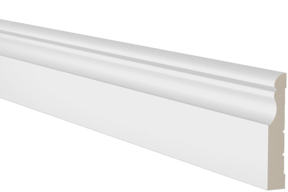 Skirting boards pine kombi finished with white paint 21x120mm