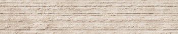 Stone effect porcelain décor strip ABK Era Groove Taupe, 5x120 cm, 8.5 mm, textured relief, matt