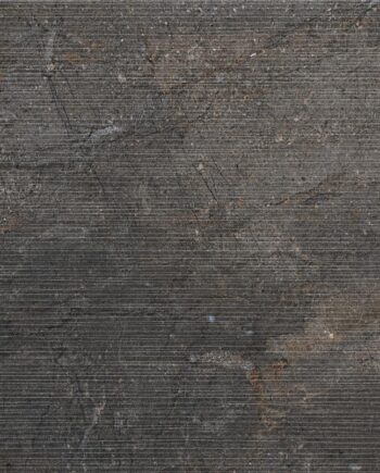 Stone-effect relief porcelain wall tile Tau Mainstone Carve Graphite, 75x150 cm, 10.5 mm, graphite grey, R10, rectified