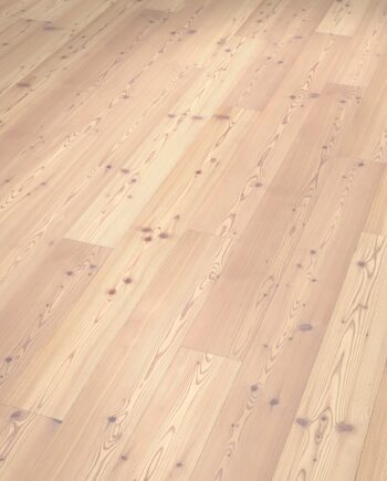 Larch parquet Thede & Witte Boston, knotty, brushed, white oiled, 1-strip, 1860 x 189 x 15 mm