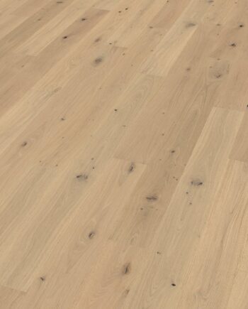 Oak parquet Thede & Witte Boston, knotty, brushed, matt lacquered, rough appearance, 1-strip, 1900 x 189 x 15 mm