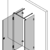 U-shaped shower enclosure Hietakari Vetro 560 – 3D drawing U-shaped shower enclosure Hietakari Vetro 560 – 3D drawing