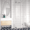 U-shaped shower enclosure Hietakari Vetro 560, chrome fittings, clear glass U-shaped shower enclosure Hietakari Vetro 560, chrome fittings, clear glass
