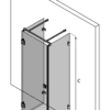 U-shaped shower enclosure Hietakari Vetro 560 – dimension drawing U-shaped shower enclosure Hietakari Vetro 560 – dimension drawing