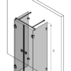 U-shaped shower enclosure Hietakari Vetro 562 – dimension drawing U-shaped shower enclosure Hietakari Vetro 562 – dimension drawing