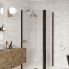 Curved shower enclosure Hietakari Infinia 265, black frame, clear glass Curved shower enclosure Hietakari Infinia 265, fixed wall + hinged door – 5