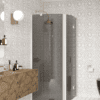 Curved shower enclosure Hietakari Infinia 266, white frame, grey tinted glass Curved shower enclosure Hietakari Infinia 266, white frame, grey tinted glass