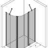 Curved shower enclosure Hietakari Infinia 267 – 3D drawing Curved shower enclosure Hietakari Infinia 267 – 3D drawing