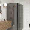 Curved shower enclosure Hietakari Infinia 267, black frame, grey tinted glass Curved shower enclosure Hietakari Infinia 267, black frame, grey tinted glass