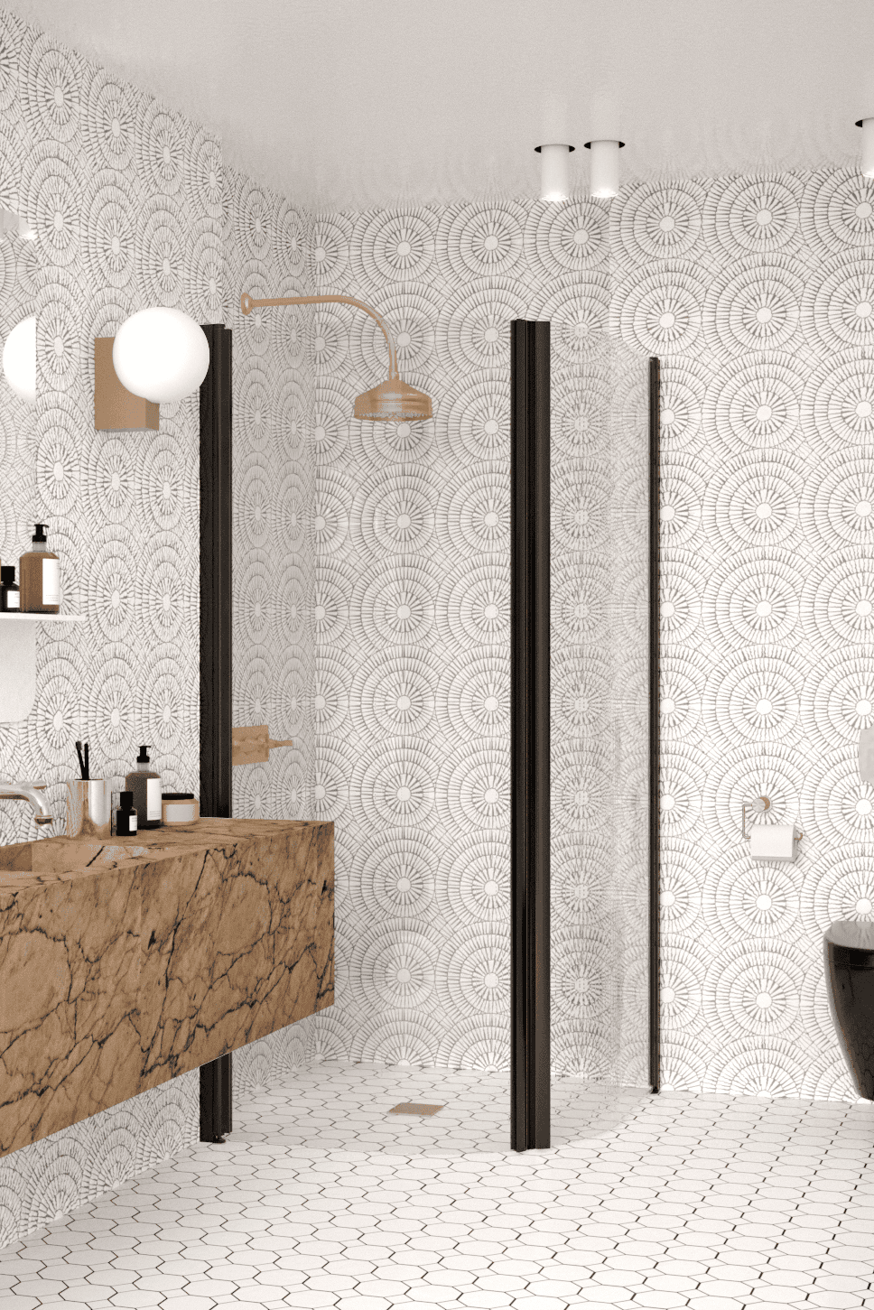 Curved shower enclosure Hietakari Infinia 269, hinged door + hinged door – 5