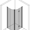 Curved shower enclosure Hietakari Infinia 270 – 3D drawing Curved shower enclosure Hietakari Infinia 270, hinged door + folding door – 3