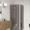 Curved shower enclosure Hietakari Infinia 270, aluminium frame, grey tinted glass Curved shower enclosure Hietakari Infinia 270, aluminium frame, grey tinted glass