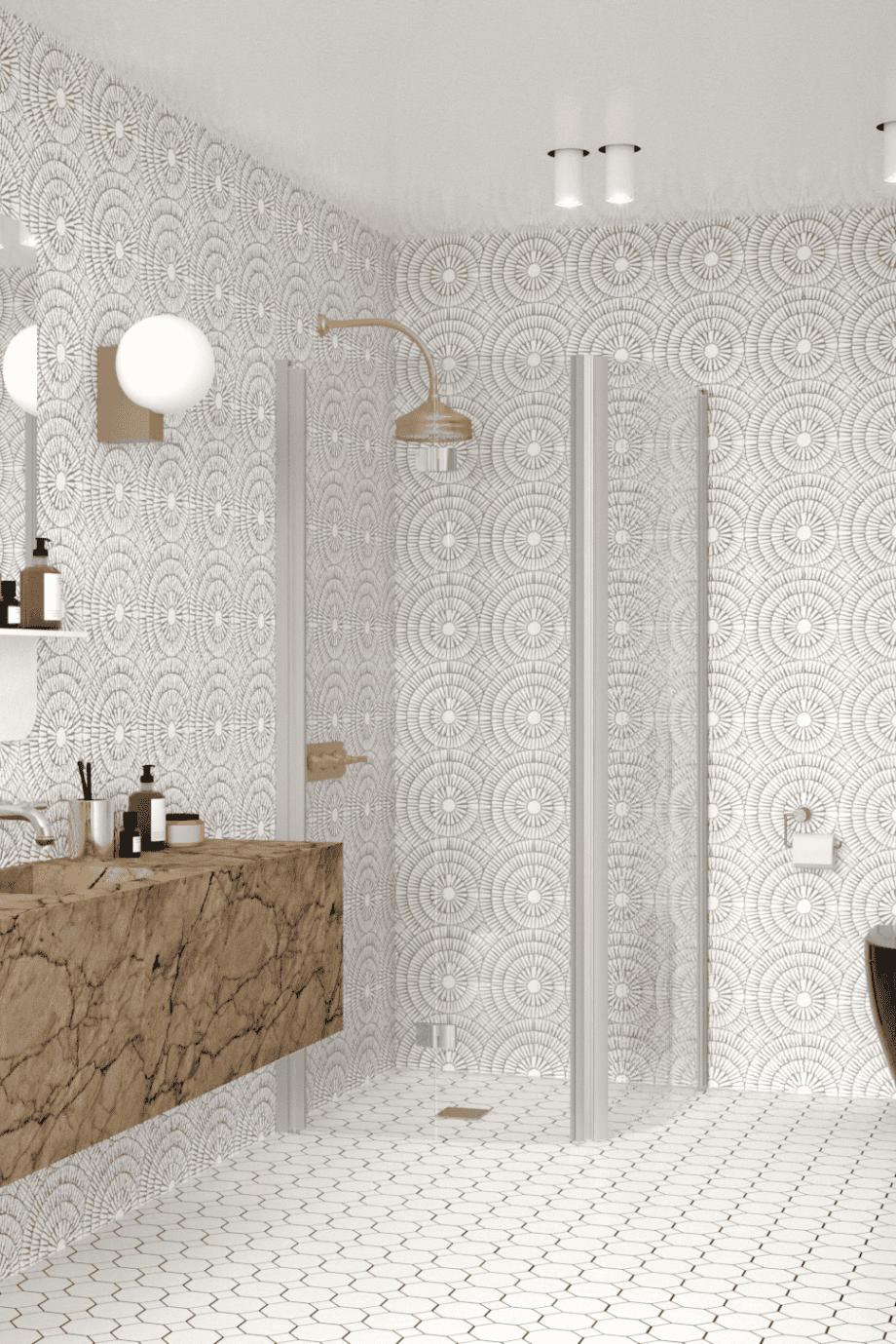 Curved shower enclosure Hietakari Infinia 270, aluminium frame, clear glass Curved shower enclosure Hietakari Infinia 270, hinged door + folding door – 4