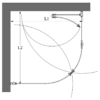 Curved shower enclosure Hietakari Infinia 270 – dimension drawing Curved shower enclosure Hietakari Infinia 270, hinged door + folding door – 2