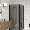 Curved shower enclosure Hietakari Infinia 270, black frame, grey tinted glass Curved shower enclosure Hietakari Infinia 270, black frame, grey tinted glass