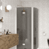 Curved shower enclosure Hietakari Infinia 270, white frame, grey tinted glass Curved shower enclosure Hietakari Infinia 270, white frame, grey tinted glass