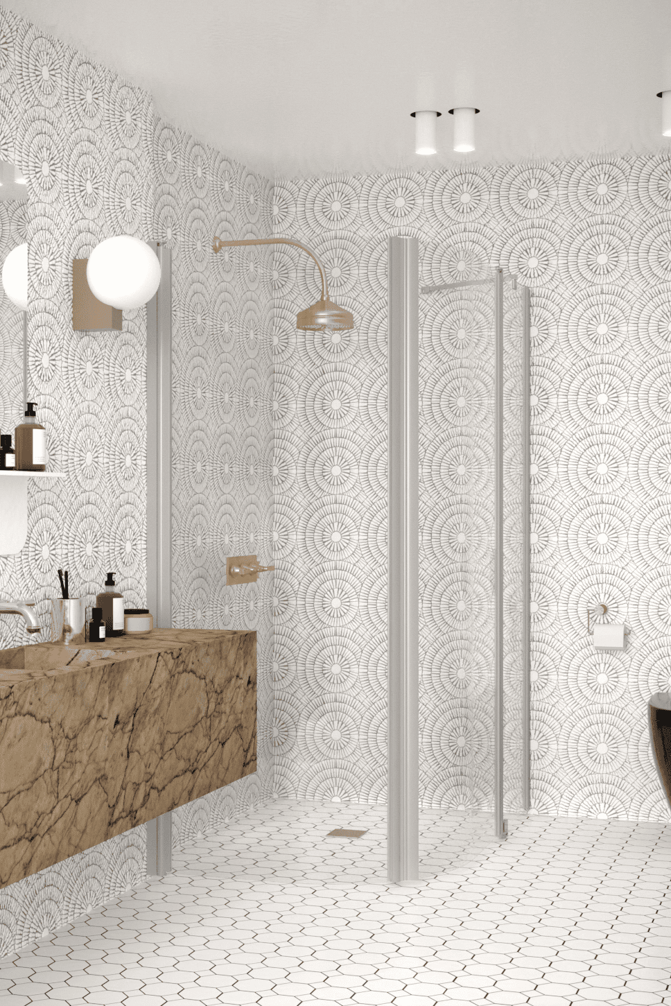Curved shower enclosure Hietakari Infinia 271, hinged door + hinged door with fixed part – 4