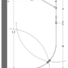 Curved shower enclosure Hietakari Infinia 271 – dimension drawing Curved shower enclosure Hietakari Infinia 271, hinged door + hinged door with fixed part – 2