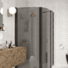 Curved shower enclosure Hietakari Infinia 271, black frame, grey tinted glass Curved shower enclosure Hietakari Infinia 271, black frame, grey tinted glass