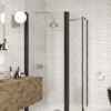 Curved shower enclosure Hietakari Infinia 271, black frame, clear glass Curved shower enclosure Hietakari Infinia 271, hinged door + hinged door with fixed part – 5