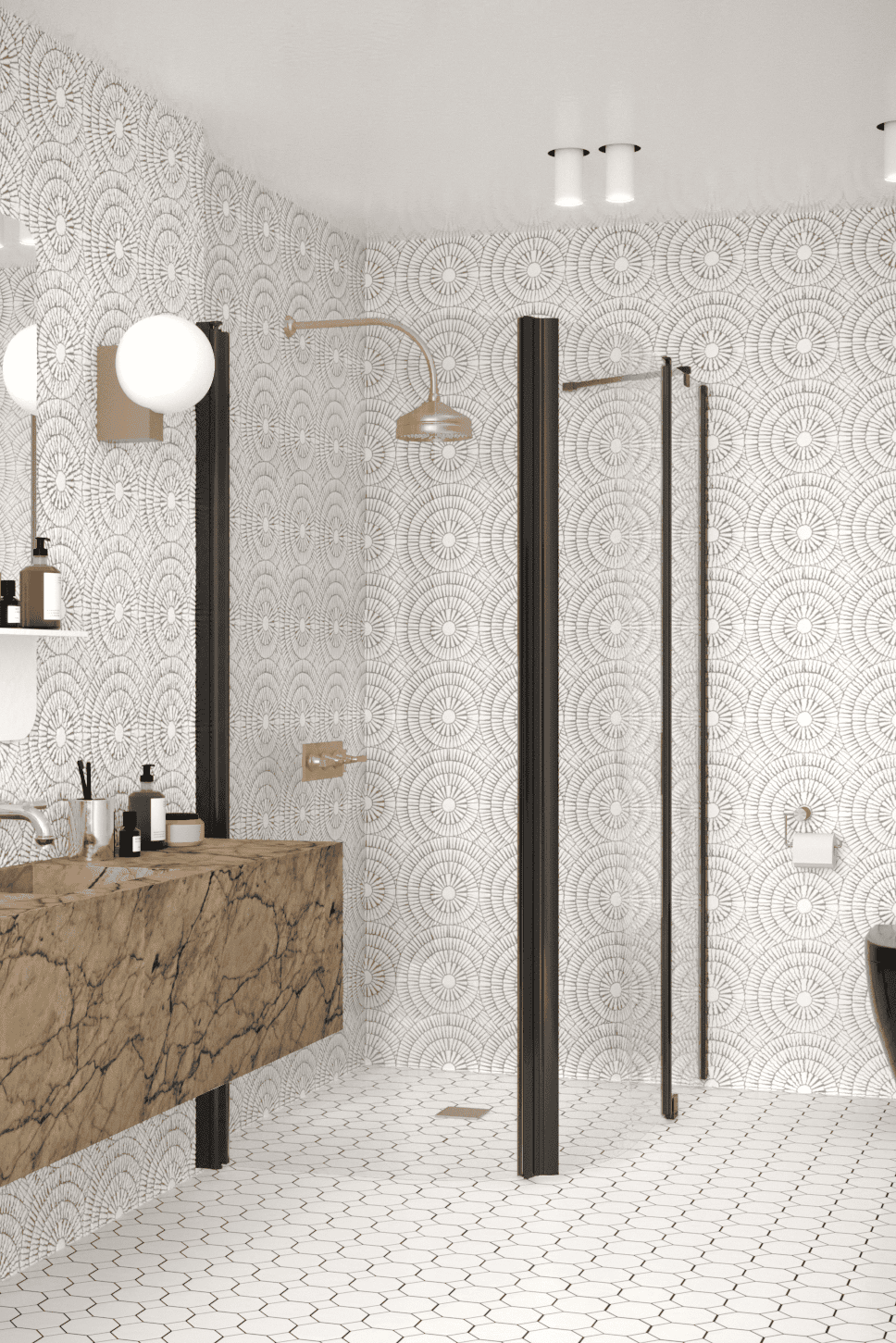 Curved shower enclosure Hietakari Infinia 271, hinged door + hinged door with fixed part – 5