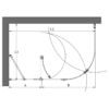 Curved shower enclosure Hietakari Infinia 272 – dimension drawing Curved shower enclosure Hietakari Infinia 272, hinged door + folding door with fixed part – 2