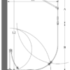 Curved shower enclosure Hietakari Infinia 274 – dimension drawing Curved shower enclosure Hietakari Infinia 274, folding door + hinged door with fixed part – 2