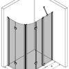 Curved shower enclosure Hietakari Infinia 275 – 3D drawing Curved shower enclosure Hietakari Infinia 275, folding door + folding door with fixed part – 3