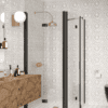 Curved shower enclosure Hietakari Infinia 275, black frame, clear glass Curved shower enclosure Hietakari Infinia 275, folding door + folding door with fixed part – 5