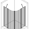 Curved shower enclosure Hietakari Infinia 276 – 3D drawing Curved shower enclosure Hietakari Infinia 276 – 3D drawing