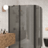 Curved shower enclosure Hietakari Infinia 276, black frame, grey tinted glass Curved shower enclosure Hietakari Infinia 276, black frame, grey tinted glass
