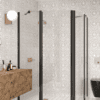Curved shower enclosure Hietakari Infinia 276, black frame, clear glass Curved shower enclosure Hietakari Infinia 276, hinged door with fixed part + hinged door with fixed part – 5