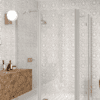 Curved shower enclosure Hietakari Infinia 277, aluminium frame, clear glass Curved shower enclosure Hietakari Infinia 277, hinged door with fixed part + folding door with fixed part – 4