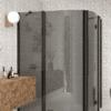 Curved shower enclosure Hietakari Infinia 277, black frame, grey tinted glass Curved shower enclosure Hietakari Infinia 277, black frame, grey tinted glass