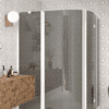 Curved shower enclosure Hietakari Infinia 277, white frame, grey tinted glass Curved shower enclosure Hietakari Infinia 277, white frame, grey tinted glass