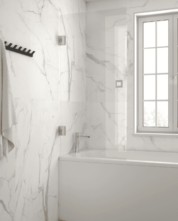 Hinged bath screen Hietakari Vetro VB2, chrome fittings, clear glass