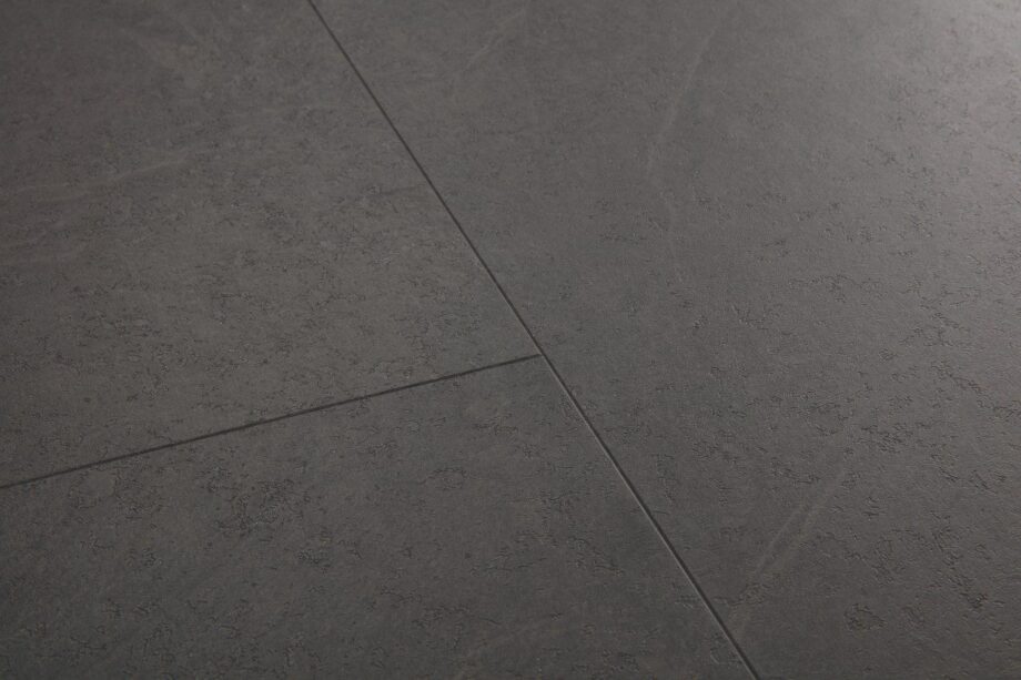 Vinyl parquet SPC Quick Step black slate alpha tiles, beveled