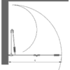 Folding shower screen Hietakari Forma 303 – dimension drawing Folding shower screen Hietakari Forma 303 – dimension drawing