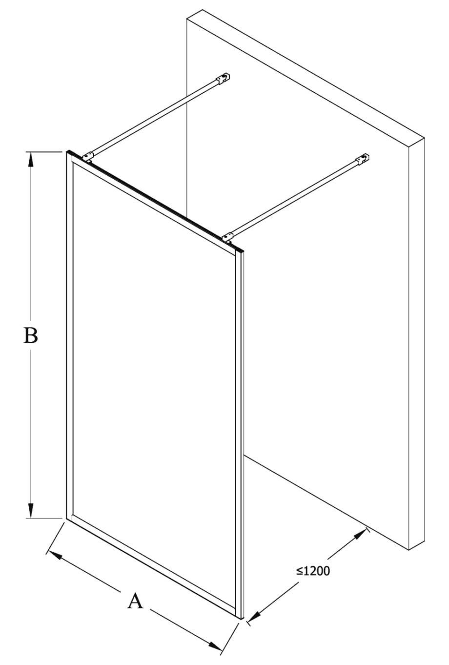 Walk-in shower screen Hietakari Bläk 712 New York – 2